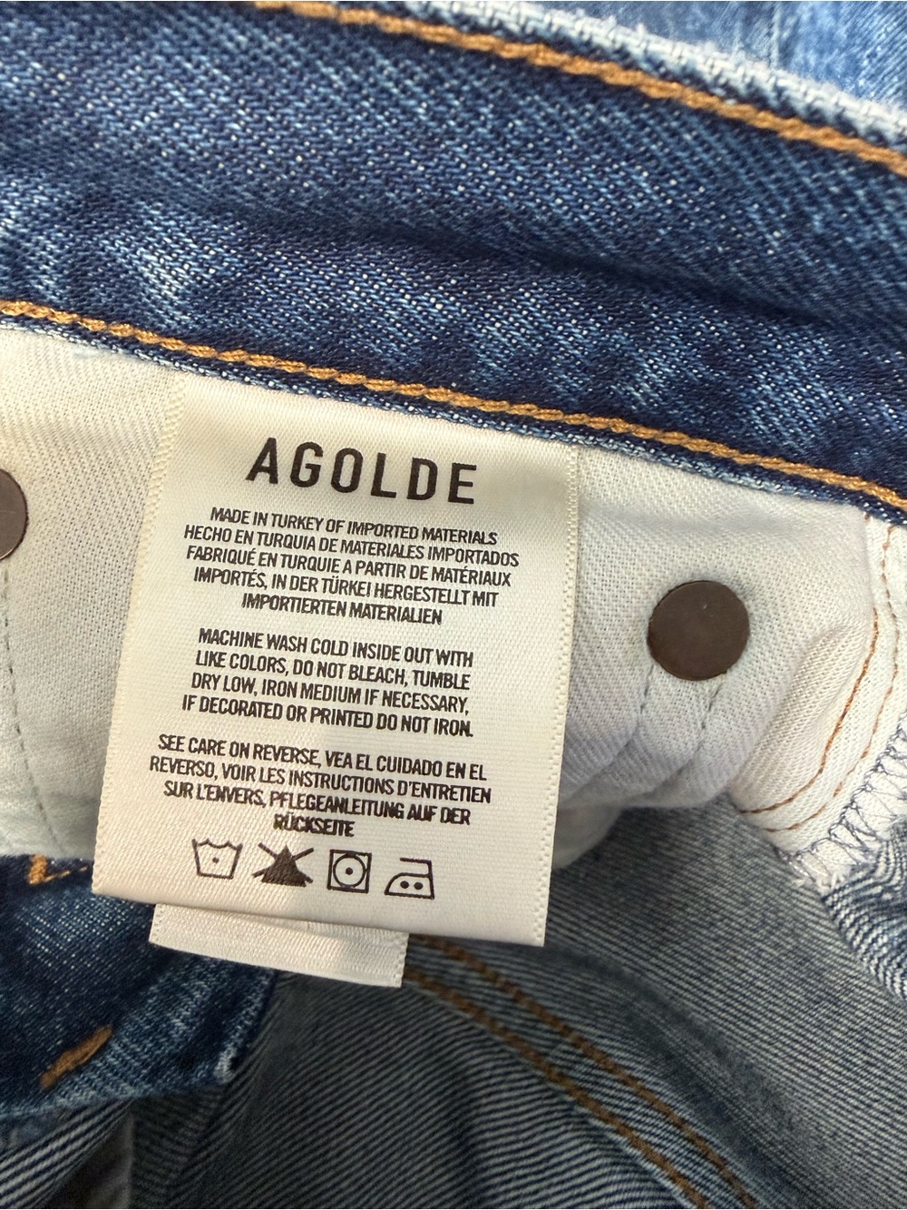 AGOLDE Parker Long High Rise Denim Shorts Organic Cotton Size 25 - Picture 6 of 10